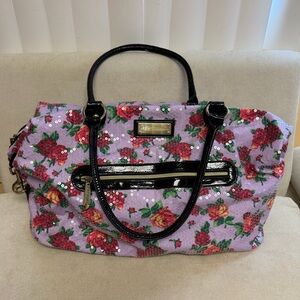 Betsey Johnson Sequin Weekender Bag - Purple Floral